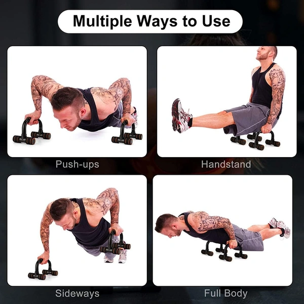 Non-Slip Handles Push-Up Bars Stand | Push Up Handles with Cushioned Foam Grip and Non-Slip Sturdy Structure - Multicolor