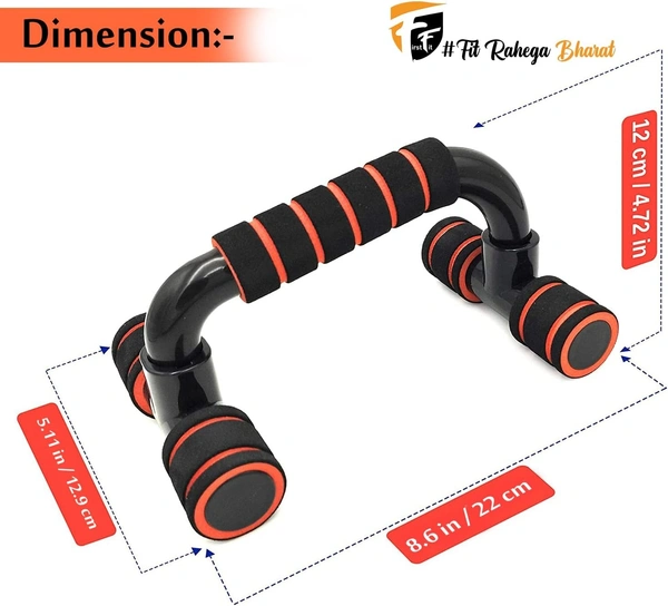 Non-Slip Handles Push-Up Bars Stand | Push Up Handles with Cushioned Foam Grip and Non-Slip Sturdy Structure - Multicolor