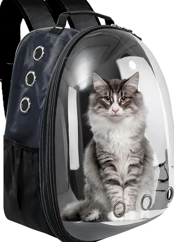 Astronaut Pet Carrier Backpack, Designed with Breathable Space, Ventilated,Ideal Cat House, Portable Cat Bag, Secure and Comfortable Cat Carrier Travel Bag for Outdoor Use Pet Bag (Black)