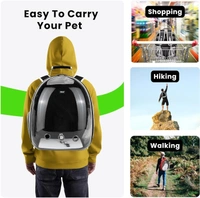 Astronaut Pet Carrier Backpack, Designed with Breathable Space, Ventilated,Ideal Cat House, Portable Cat Bag, Secure and Comfortable Cat Carrier Travel Bag for Outdoor Use Pet Bag (Black)