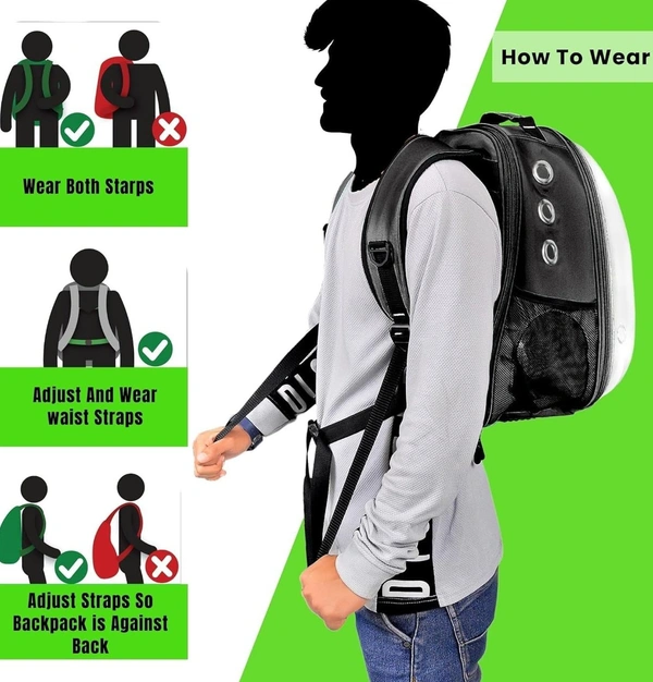 Astronaut Pet Carrier Backpack, Designed with Breathable Space, Ventilated,Ideal Cat House, Portable Cat Bag, Secure and Comfortable Cat Carrier Travel Bag for Outdoor Use Pet Bag (Black)