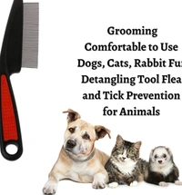 Pet Flea Comb for Dog, Cat, Birds and Rabbit (Flea Comb - Large) | Stainless Steel Fine Tooth Flea Lice Tear Stain Remover Comb | Hair Nit Comb For Head Nit Treatment Removes Head Nits