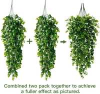 1Pcs Artificial Hanging Plants Fern Vine - Fake Ivy Leaves Decoration for Indoors & Outdoors, Faux Foliage Greenery Decor for Living Room, Balcony, Garden, Bedroom (1Pcs) (Green-e)