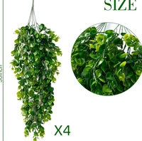 1Pcs Artificial Hanging Plants Fern Vine - Fake Ivy Leaves Decoration for Indoors & Outdoors, Faux Foliage Greenery Decor for Living Room, Balcony, Garden, Bedroom (1Pcs) (Green-e)