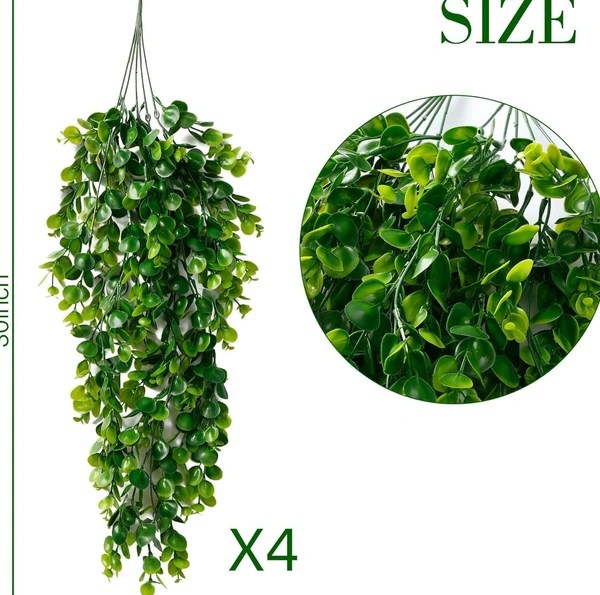 1Pcs Artificial Hanging Plants Fern Vine - Fake Ivy Leaves Decoration for Indoors & Outdoors, Faux Foliage Greenery Decor for Living Room, Balcony, Garden, Bedroom (1Pcs) (Green-e)