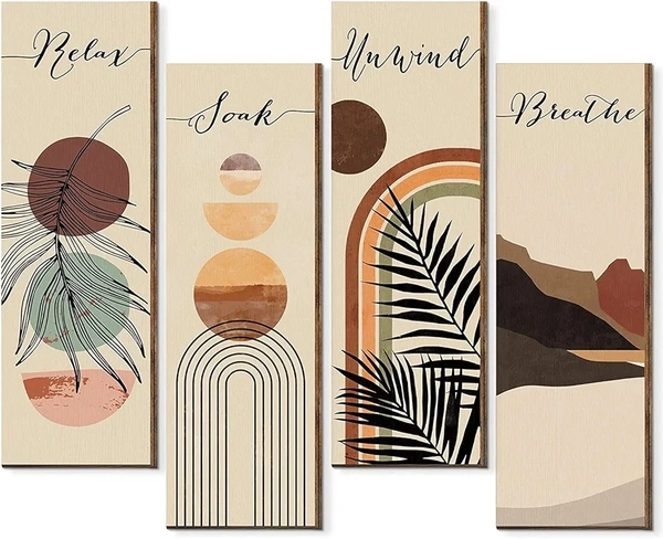  Wall Decor for Living Room-Wall Hangings for Home/Wall Decoration Items for Living Room-Wall Art-Bedroom Wall Decor-Rigid Eco-Friendly Recycled Board-Double Tape wall decor, 4 Pieces