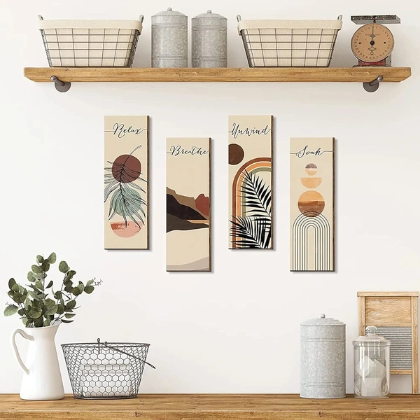  Wall Decor for Living Room-Wall Hangings for Home/Wall Decoration Items for Living Room-Wall Art-Bedroom Wall Decor-Rigid Eco-Friendly Recycled Board-Double Tape wall decor, 4 Pieces