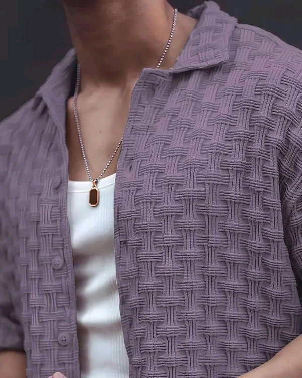 Casual Shirt for Men||Popcorn Shirt for Men||Cutaway Collar|| Men Stylish Shirt - S, Lavendor
