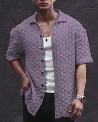 Casual Shirt for Men||Popcorn Shirt for Men||Cutaway Collar|| Men Stylish Shirt - S, Lavendor