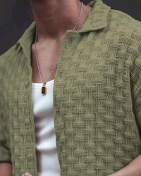 Casual Shirt for Men||Popcorn Shirt for Men||Cutaway Collar|| Men Stylish Shirt - S, Light Green