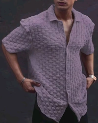 Casual Shirt for Men||Popcorn Shirt for Men||Cutaway Collar|| Men Stylish Shirt - M, Lavendor