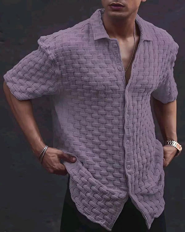 Casual Shirt for Men||Popcorn Shirt for Men||Cutaway Collar|| Men Stylish Shirt - M, Lavendor