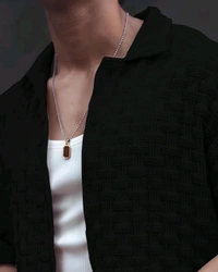 Casual Shirt for Men||Popcorn Shirt for Men||Cutaway Collar|| Men Stylish Shirt - M, Black