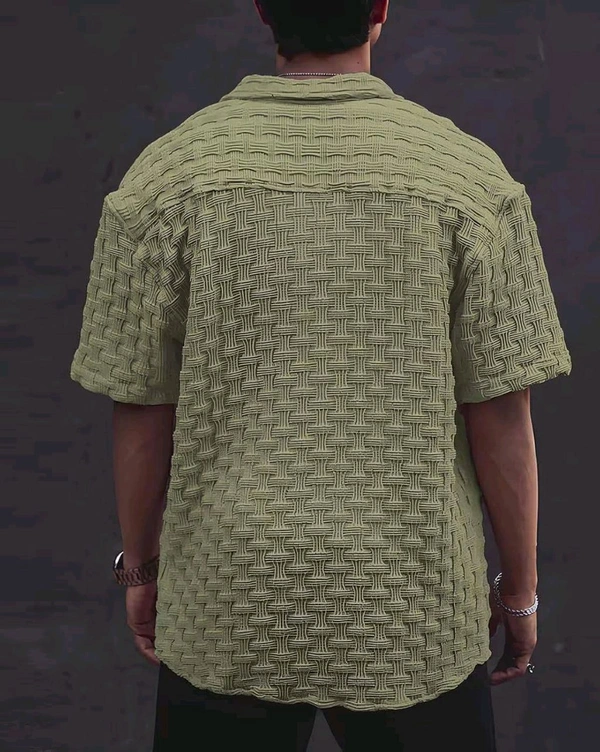 Casual Shirt for Men||Popcorn Shirt for Men||Cutaway Collar|| Men Stylish Shirt - L, Light Green