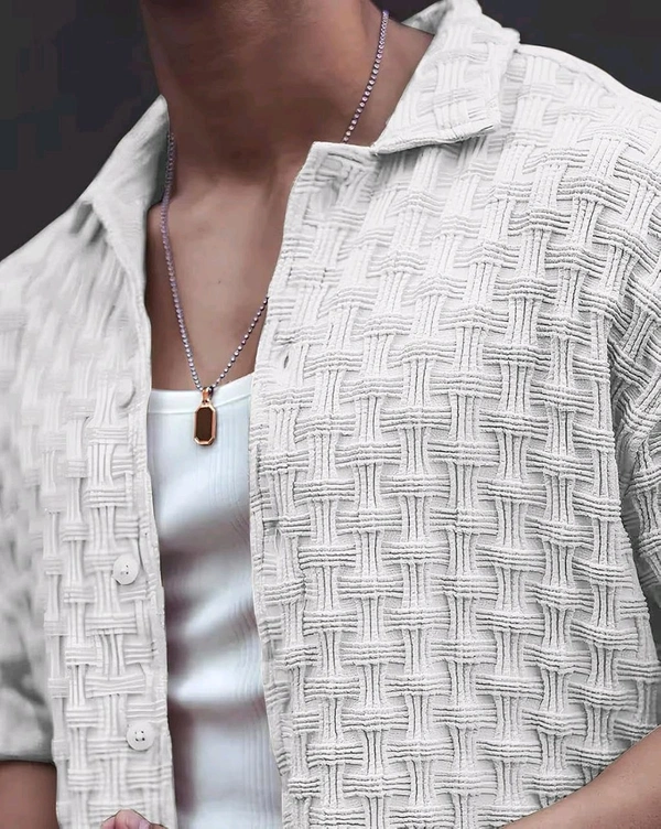 Casual Shirt for Men||Popcorn Shirt for Men||Cutaway Collar|| Men Stylish Shirt - XL, White