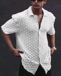 Casual Shirt for Men||Popcorn Shirt for Men||Cutaway Collar|| Men Stylish Shirt - XL, White