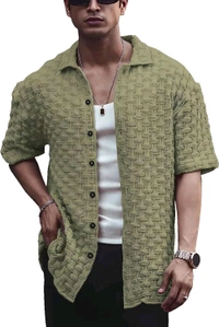Casual Shirt for Men||Popcorn Shirt for Men||Cutaway Collar|| Men Stylish Shirt - 2XL, Light Green