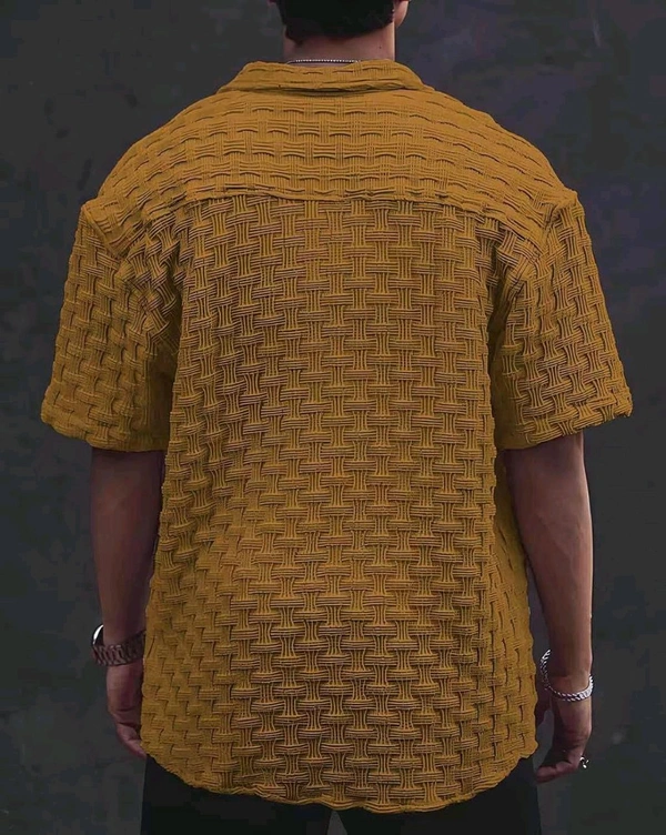 Casual Shirt for Men||Popcorn Shirt for Men||Cutaway Collar|| Men Stylish Shirt - 2XL, Gold