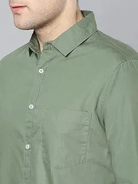 Men's Solid Slim Fit Cotton Casual Shirt with Spread Collar & Full Sleeves (Also Available in Plus Size) - S