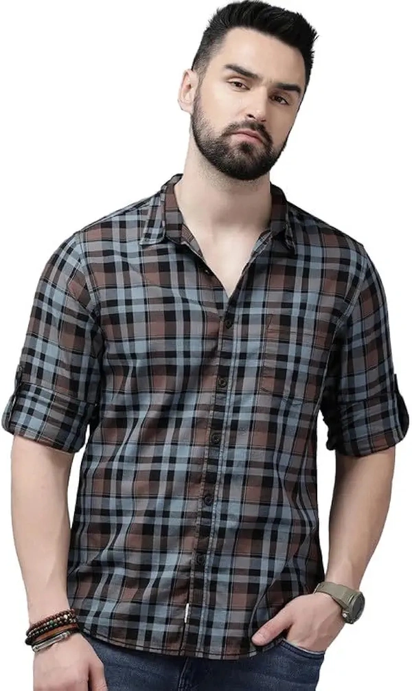 Casual Shirt for Men|| Shirt for Men|| Stylish Latest Shirt for Men || Printed Checkered Shirt for Men - S
