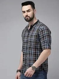 Casual Shirt for Men|| Shirt for Men|| Stylish Latest Shirt for Men || Printed Checkered Shirt for Men - L