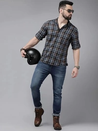 Casual Shirt for Men|| Shirt for Men|| Stylish Latest Shirt for Men || Printed Checkered Shirt for Men - L