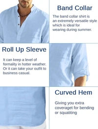 Men Solid Cotton Blend Full Sleeve Straight Kurta Shirt, Regular Fit Short Kurta Shirt for Men - M