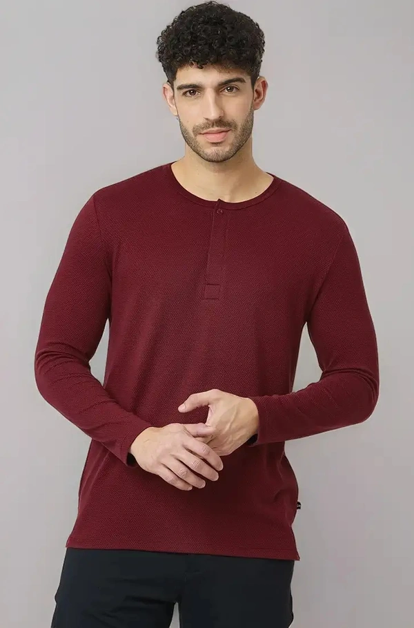 Men's Regular Fit Cotton Full Sleeve Crew Neck Henley T-Shirt | henley t shirts for men, t shirts for men casual, tshirt for men, mens tshirt, t-shirts for men - S