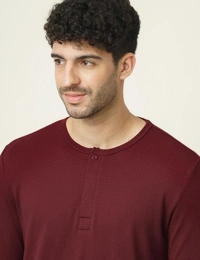 Men's Regular Fit Cotton Full Sleeve Crew Neck Henley T-Shirt | henley t shirts for men, t shirts for men casual, tshirt for men, mens tshirt, t-shirts for men - S