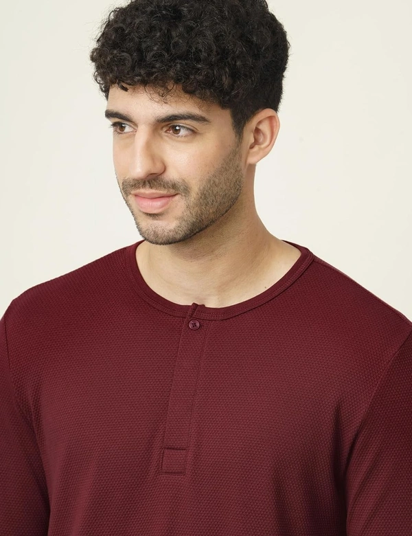 Men's Regular Fit Cotton Full Sleeve Crew Neck Henley T-Shirt | henley t shirts for men, t shirts for men casual, tshirt for men, mens tshirt, t-shirts for men - S