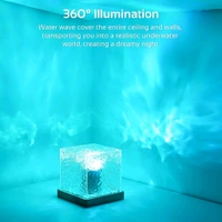 Ocean Wave, Romantic Warm Ocean Wave Water Night Light Projector 3D Water Wave Effect, Romantic LED Light Projector Projection Lamps Crystal Table Lamp for Bedroom Decor