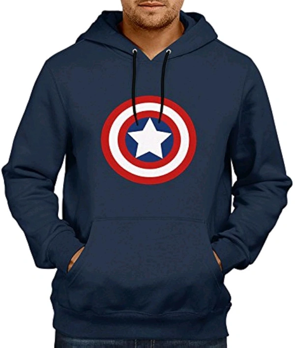 Captian America Navy Blue -Hoodie | Mens Hoodies Stylish | Hoodies for Mens Sweatshirt Navy Blue Color - M