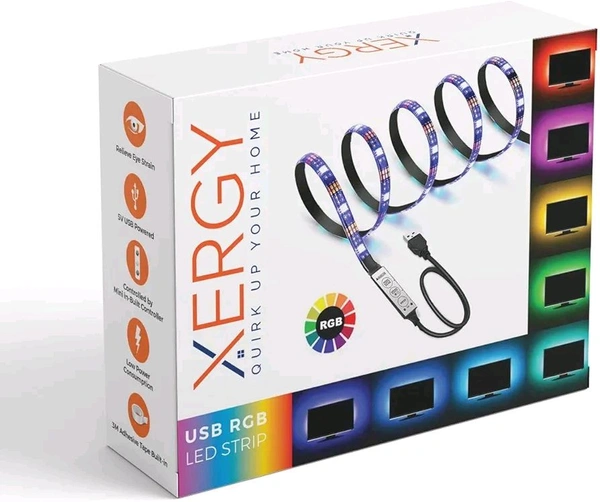 RGB 5050 Color Changing LED Strip Light with USB Cable for TV Backlight, Bedroom, Cabinet Shelf Display (3meter-Upto 32" to 50"-Multi)