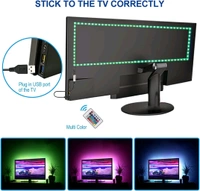 RGB 5050 Color Changing LED Strip Light with USB Cable for TV Backlight, Bedroom, Cabinet Shelf Display (3meter-Upto 32" to 50"-Multi)