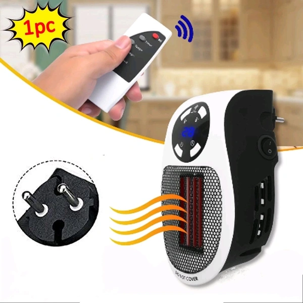 Portable Compact Design 220V, 500W Electric Heater, Table Mini Heater PTC Ceramic Heater, Adjustable Temperature Control from 15 to 30 °C, Overheat Protection, Push-Button Controls