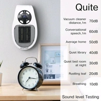 Portable Compact Design 220V, 500W Electric Heater, Table Mini Heater PTC Ceramic Heater, Adjustable Temperature Control from 15 to 30 °C, Overheat Protection, Push-Button Controls