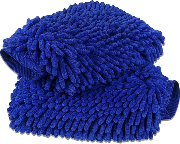  Double Sided Large Size Microfiber Hand Gloves Duster Super Soft Absorbent for Home, Office, Kitchen, Windows, Vehicle/Car, Bike, Two-Wheeler Cleaning & Washing Purpose (Pack of 2)