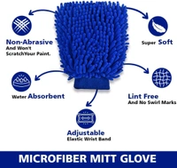  Double Sided Large Size Microfiber Hand Gloves Duster Super Soft Absorbent for Home, Office, Kitchen, Windows, Vehicle/Car, Bike, Two-Wheeler Cleaning & Washing Purpose (Pack of 2)