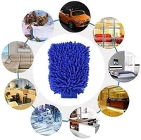  Double Sided Large Size Microfiber Hand Gloves Duster Super Soft Absorbent for Home, Office, Kitchen, Windows, Vehicle/Car, Bike, Two-Wheeler Cleaning & Washing Purpose (Pack of 2)
