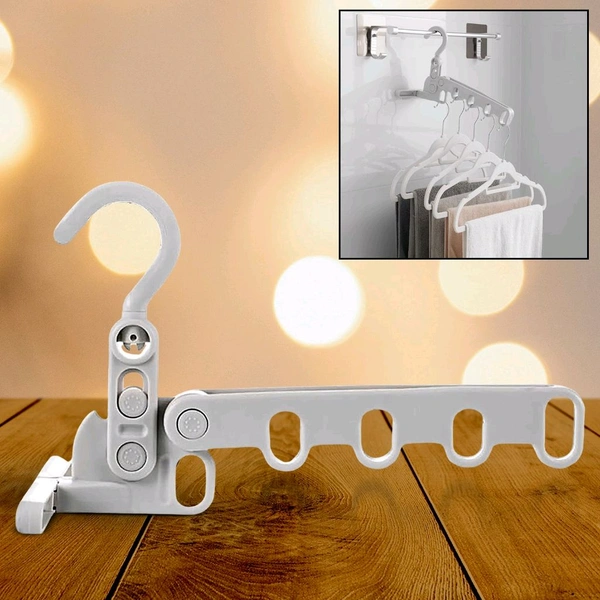 5 holes foldable clothes Hanger, travel clothes hanger, multifunctional clothes hanger, space-saving wall holder, clothes rack, robust clothes hanger for travel, indoors.