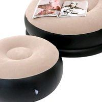 Inflatable Sofa Lounge Chair Ottoman, Blow Up Chaise Lounge Air Sofa, Indoor Flocking Leisure Couch for Home Office Rest, Inflated Recliners Portable Deck Chair for Outdoor Travel Camping Picnic. (airsofa / Air Pump Not included)