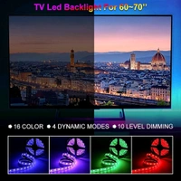 3M RGB LED Strip Lights, LED Mood Lights, Multi Coloured USB TV Backlight with Remote, TV PC Laptop Background Lighting, Home Movie Theater (1 Set)