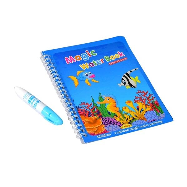 Magic Water Quick Dry Book Water Coloring Book Doodle with Magic Pen Painting Board (Pack Of 3)