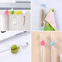 Thumb Cable Clips,Cord Holder Multi-Functional Wall Hooks Cable Organizer Cable Management for Desk Home Office Car Multi Color (Pack Of 10)