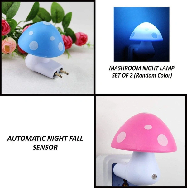 Mushroom Shaped Plastic Energy Saving Sensor LED Night Lamp