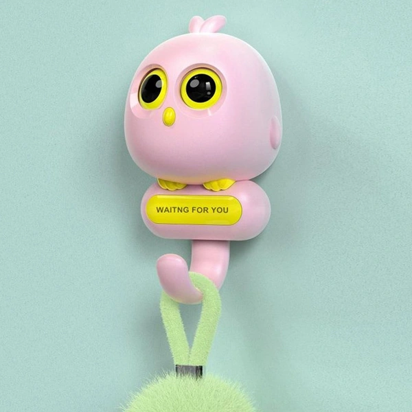 Convenient Self Adhesive Wall Hooks Eye Catching Cute Bird Hook Wall Decoration Multi Purpose Clothes Organizer Hooks Home Use Hook, Owl keyholder Cute Automatic Open Close Eyes Creative wall Hook (1 Pc)