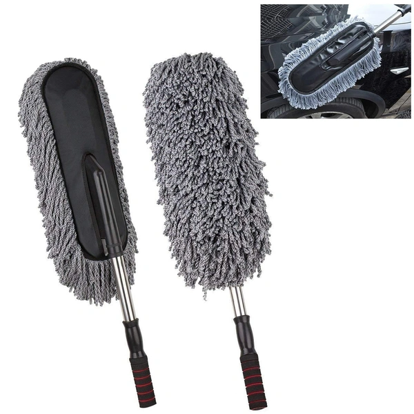 Car Duster, Long Retractable/Soft/Non-Slip/Handle Multipurpose Microfiber Wash Brush Vehicle Interior and Exterior Cleaning Kit with for Car, Boats or Home, Car Duster (1 Pc) 