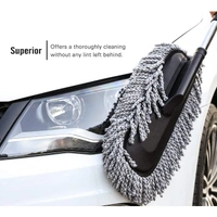 Car Duster, Long Retractable/Soft/Non-Slip/Handle Multipurpose Microfiber Wash Brush Vehicle Interior and Exterior Cleaning Kit with for Car, Boats or Home, Car Duster (1 Pc) 