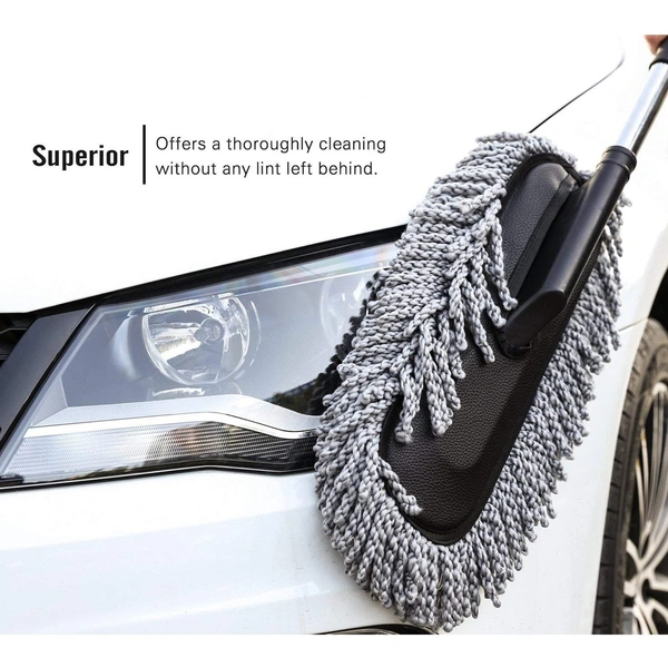 Car Duster, Long Retractable/Soft/Non-Slip/Handle Multipurpose Microfiber Wash Brush Vehicle Interior and Exterior Cleaning Kit with for Car, Boats or Home, Car Duster (1 Pc) 