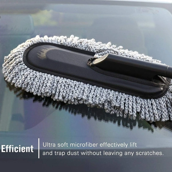 Car Duster, Long Retractable/Soft/Non-Slip/Handle Multipurpose Microfiber Wash Brush Vehicle Interior and Exterior Cleaning Kit with for Car, Boats or Home, Car Duster (1 Pc) 